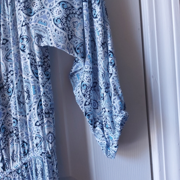 BeBop - NWT Off-the-Shoulder Midi Blue Floral Dress (Junior's) - Picture 7 of 12